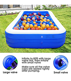 Inflatable Swimming Pool for Kids,83"x 59"x 22" Adults Outdoor Backyard Garden Swimming Pools for Family Full Sized Blow Up Pool for Kiddie(Blue)