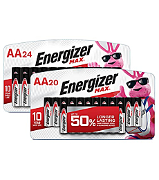 Energizer Max AA Batteries Value Pack, 44 Count of Alkaline AA Battery
