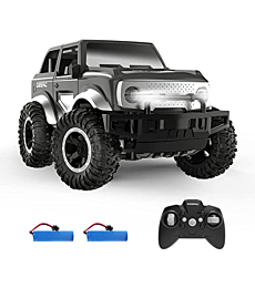 DEERC DE49 RC Cars Remote Control Car, 160 Mins Play SUV Cars Toys,2.4Ghz 1:18 Scale All-Terrain Monster Trucks with LED Headlights, Auto Demo Mode Off-Road Jeep Crawler Gifts for Boys Girls Kids,Grey