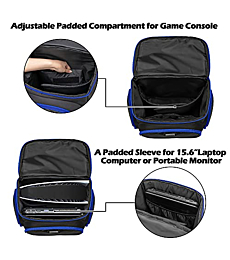 Trunab Gaming Console Backpack Compatible with PS5/PS4/PS4 Pro/PS4 Slim/Xbox One/Xbox One X/Xbox One S, Travel Carrying Bag with Multiple Pockets for 15.6” Laptop and Accessories