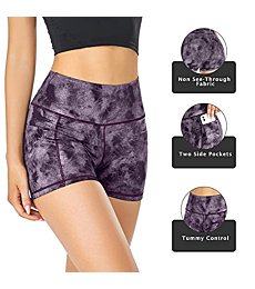 Leather Shorts,Rave Shorts,Sparkly Shorts,Purple Shorts,Yoga Shorts for Women,Workout Tummy Control Party ShortsY012-C-Purple Faux Leather-XS