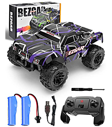 BEZGAR TS201 RC Cars-1:20 Remote Control Cars-2WD,15 Km/h All Terrains Offroad Remote Control Truck-Rc Racing Car with 2 Rechargeable Batteries,Holiday Xmas Gift for Boys Kids,Adults