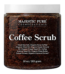 Majestic Pure Cellulite Hot Cream and Arabica Coffee Scrub Bundle - For Smoothing, Toning and Firming Skin - Reduces Appearance of Cellulite, Stretch Marks and Spider Veins