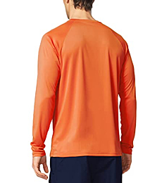 BALEAF Men's Long Sleeve Shirts Lightweight UPF 50+ Sun Protection SPF T-Shirts Fishing Hiking Running Orange Size XL