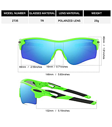 Bevi Sports Polarized Sunglasses TR 90 Frame for Men and Women Outdoor Running Cycling Driving 2735C5