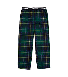 Levi's Boys' Pajama Pants, Forest Plaid, 8