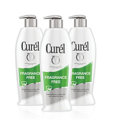 Curl Fragrance Free Body Lotion, Unscented Dry Skin Moisturizer for Sensitive Skin, with Advanced Ceramide Complex, Repairs Moisture Barrier, 13 Ounce (Pack of 3)