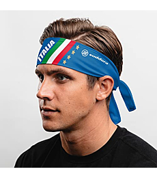 Suddora Italy Headbands - Workout, Sports, Costume and National Team Accessories (Italia Blue Tie Headband)