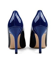 JOY IN LOVE Women's Pumps Shoes Middle Heels Pointy Toe Dress Pump Stilettos Blue Black 5.5US