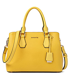 BOSTANTEN Women Leather Handbag Designer Top Handle Satchel Shoulder Tote Bags Crossbody Purses Yellow