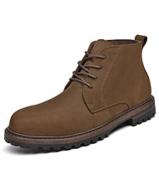 Men's Chukka Boots, Fashion and Casual Leather Lace up Shoes for Men