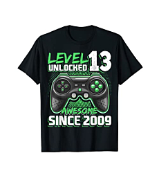 Level 13 Unlocked Awesome 2009 Video Game 13th Birthday T-Shirt