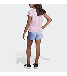 adidas Girls' Little Elastic Waistband Ombre Woven Short 22, Crew Blue, Small (7/8)