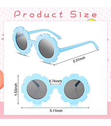 6 Pieces Round Flower Sunglasses Girls Flower Glasses Cute Outdoor Beach Eyewear for Kids (Fresh Colors)
