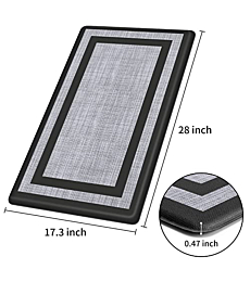 Mattitude Kitchen Mat and Rugs Cushioned Kitchen mats ,17.3"x 28",Non-Skid Waterproof Kitchen Rugs and Mats Ergonomic Comfort Standing Mat for Kitchen, Floor Home, Office, Laundry , Black