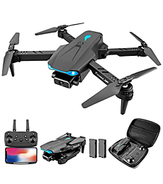 FPV with Dual Camera for Adults Kids Beginners APP control,Foldable Mini Drones Dual WiFi RC Quadcopters,Height Setting Function,One-click Take-off and Landing,Headless Mode,3D Flip,2 Batteries