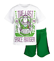 Disney Pixar Lightyear Buzz Little Boys Graphic T-Shirt & Mesh Shorts Green/White 4