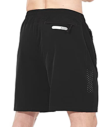 NORTHYARD Men's Athletic Hiking Shorts Quick Dry Workout Shorts 7" Lightweight Sports Gym Running Shorts Basketball Training Black S