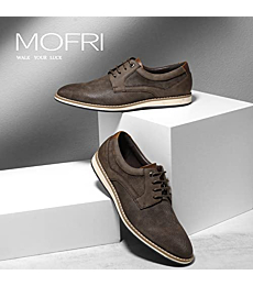 Mofri Men's Dress Shoes Size 9 Casual Oxford Dark Brown Dress Shoes for Men Comfortable