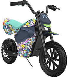 Hover-1 TRAK Electric Dirt Bike | 9MPH Top Speed, 9 Mile Range, 4HR Quick Charge,12" Air-Filled Tires, 120LB Max Weight, 2.25ft Tall, UL Certified & Tested - Safe for Kids & Teens, Black