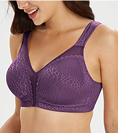 Lemorosy Women's Plus Size Full Coverage Non Padded Wireless Minimizer Bra -Comfort and Double Support (38DD, Purple)