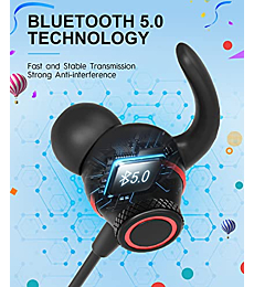 TECNO Wireless Bluetooth Headphones with Microphone, 38H Playtime Neckband Wireless Headphones, Running Headphones Wireless Earbuds Bluetooth for Sports, B1