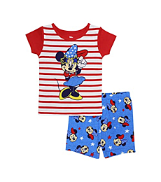 Disney Girls' Baby Mickey Seasonal Cotton Pajamas, Minnie America, 12 Month