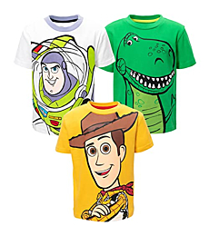 Disney Pixar Toy Story Buzz Lightyear Woody Little Boys 3 Pack T-Shirts [Blank] 7-8