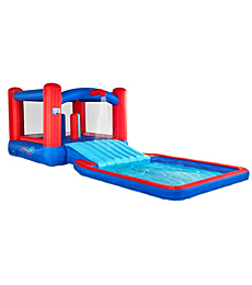 Sunny & Fun Slide N’ Splash Bounce House Inflatable Water Slide Park – Heavy-Duty for Outdoor Fun, Wide Slide & Splash Pool – Easy to Set Up & Inflate with Included Air Pump & Carrying Case