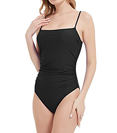 Bellecarrie Women's One Piece Swimsuit Ruched Vintage Tummy Control Bathing Suits