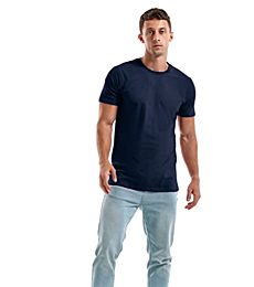 KLIEGOU Men's T-Shirts - Premium Cotton Crew Neck Tees 2168 Royal Blue XL
