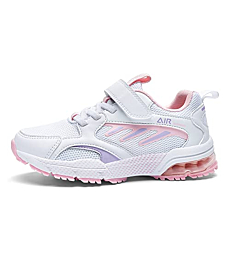TC TREECHER Air Running Shoes for Boys Girl Kids Sports Athletic Tennis Running Sneaker (Little Kid Size 12.5 White/Pink)