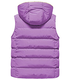 Pursky Puffer Vest For Boy Girls Water-Resistant Insulated Winter Jacket Outwear Kids Fall Sleeveless Coats Purple 4/5