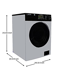 Equator 18 lbs. All-In-One Washer Dryer Combo Version 3 Sanitize, Allergen, Winterize, Vented/Ventless Dry(Silver/Black)