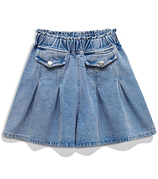 MEILONGER Girls Denim Shorts Jeans Size 8,10-12,14-16(Light Blue,10-12)