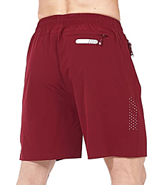 NORTHYARD Men's Athletic Hiking Shorts Quick Dry Workout Shorts 7" Lightweight Sports Gym Running Shorts Basketball Training WineRed M