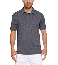 MAGCOMSEN Polo Shirts for Men Short Sleeve Tshirts Casual Shirts Golf Shirts Athletic Polo Fishing Shirts Polo Shirt Quick Dry Pique Jersey Golf Polo Shirt Dark Grey