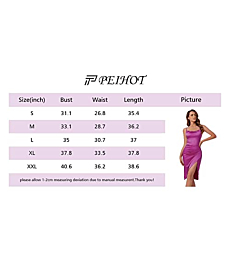 PEIHOT Women's Sexy Stain Spaghetti Strap Draped Wrap Ruched Solid Party Evening Slip Cami Midi Dress Rosy