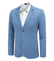 COOFANDY Mens Casual Blazer Jackets Slim Fit Stylish Sport Coat Two Button Suit Jackets Sky Blue