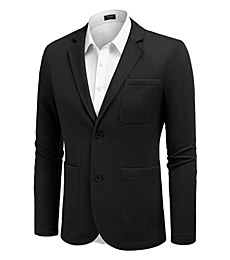 COOFANDY Mens Casual Blazer Jackets Slim Fit Stylish Sport Coat Two Button Suit Jackets Black