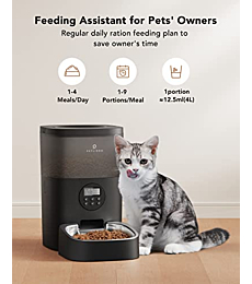 PETLIBRO Automatic Cat Feeders, Cat Food Dispenser with Customize Feeding Schedule, Timed Cat Feeder with Interactive Voice Recorder, Automatic Pet Feeder for Cat Dog 1-4 Meals Dry Food 4L