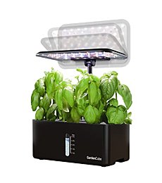 GardenCube Hydroponics Growing System Garden: 8 Pods Indoor Herb Garden with Grow Light Plants Germination Kit Quiet Automatic Hydroponic Height Adjustable - Gardening Gifts for Women Kitchen White