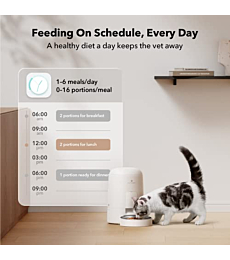 PETLIBRO Automatic Cat Feeders, Timed Cat Feeder with 180-Day Battery Life, AIR Automatic Pet Feeder for Cat & Dog, Cat Food Dispenser Program 1-6 Meals Control, Automatic Dog Feeder for Dry Food