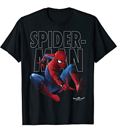 Marvel Spider-Man Homecoming Outlined Epic Jump Pose T-Shirt T-Shirt