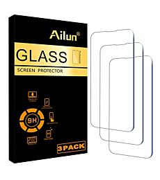 Ailun Glass Screen Protector for iPhone 14 Plus/14 Pro Max [6.7 Inch] Display 3 Pack Tempered Glass, Sensor Protection, Dynamic Island Compatible, Case Friendly