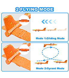 A set of three colorful LED foam glider airplanes with a launcher for kids aged 4 to 12