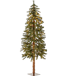 lit Artificial Christmas Tree Includes Pre-strung White Lights and Stand