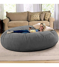 Jaxx 6 Foot Cocoon - Large Bean Bag Chair for Adults, Charcoal