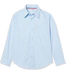 French Toast Boys' Long Sleeve Classic Dress Shirt (Standard & Husky), Light Blue, 6