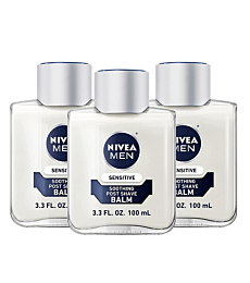 NIVEA MEN Sensitive Post Shave Balm with Vitamin E, Chamomile and Witch Hazel Extracts, 3 Pack of 3.3 Fl Oz Bottles